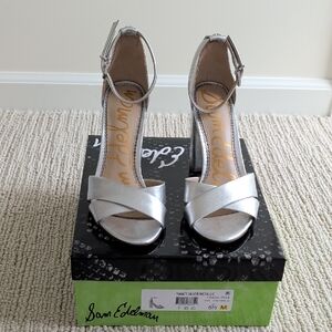 Sam Edelman Yancy Silver Metallic Heels